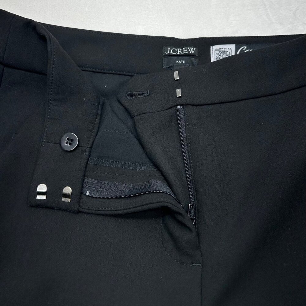 J.Crew Kate Black Trousers Womens Size 4 Carreman Premium Quality Straight Leg C - Picture 5 of 11